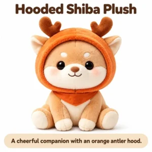 Antler Hood Shiba Dog Plush