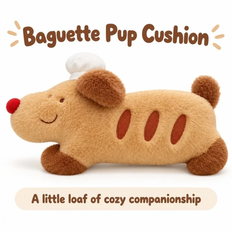 Baguette Chef Dog Plush Pillow