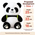 Bamboo Backpack Panda Soft Toy — proposed size reference; dimensions require sample confirmation.