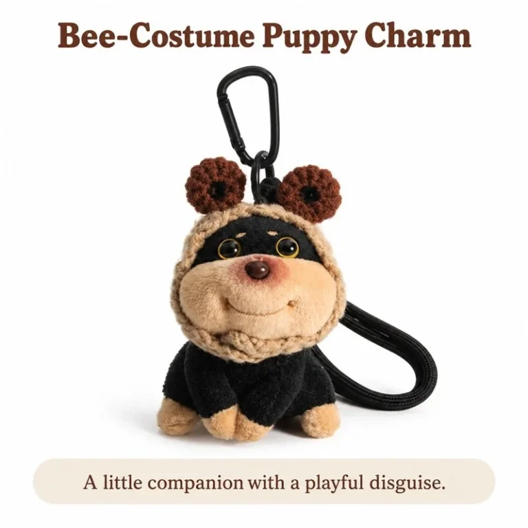Bee Costume Puppy Plush Keychain