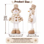 Beige Snowflake Snowman Plush — proposed size reference; dimensions require sample confirmation.