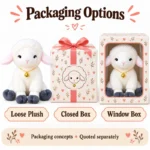 Bell Necklace White Lamb Plush — optional packaging concept; final artwork, fit and quotation require confirmation.