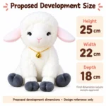 Bell Necklace White Lamb Plush — proposed size reference; dimensions require sample confirmation.