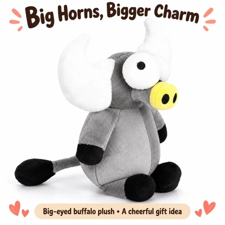 Big Eyed Gray Buffalo Plush