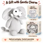 Big Eyed Gray Elephant Plush — optional packaging concept; final artwork, fit and quotation require confirmation.