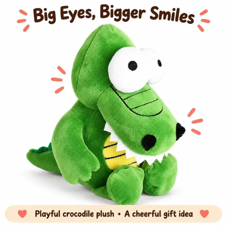 Big Eyed Green Crocodile Plush