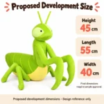 Big Eyed Green Mantis Plush Toy — proposed size reference; dimensions require sample confirmation.