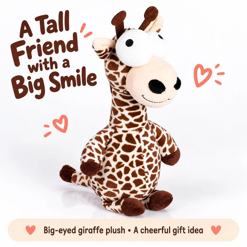 Big Eyed Spotted Giraffe Plush