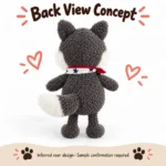Big Smile Gray Wolf Plush — reverse construction concept.