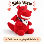 Big Smile Red Dragon Plush — additional angle concept.