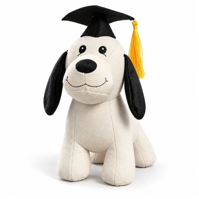 Black Ear Graduation Dog Plush