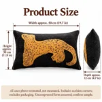 Black Gold Leopard Rectangular Cushion — proposed size reference; dimensions require sample confirmation.