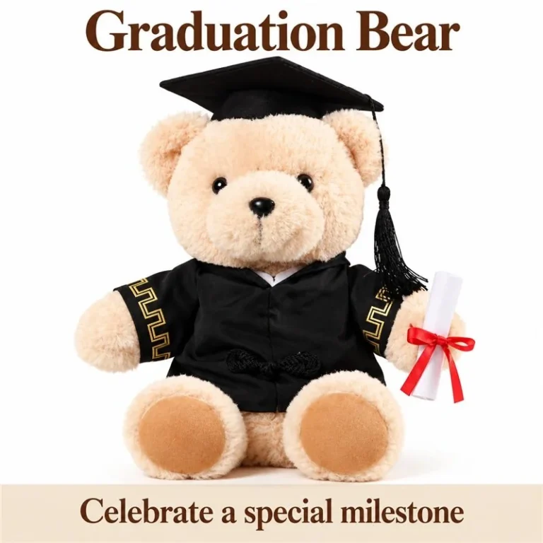 Black Gown Diploma Graduation Bear Plush