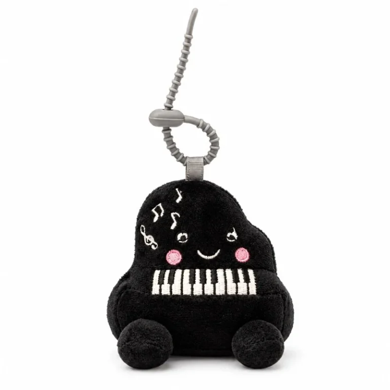 Black Grand Piano Plush Bag Charm