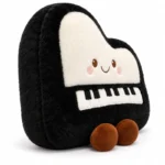 Black Piano Shaped Plush Cushion — additional angle concept.