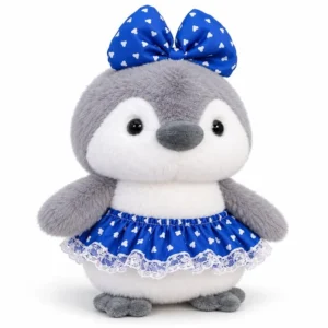 Blue Bow Skirt Penguin Plush