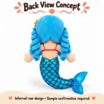 Blue Braid Mermaid Plush — reverse construction concept.
