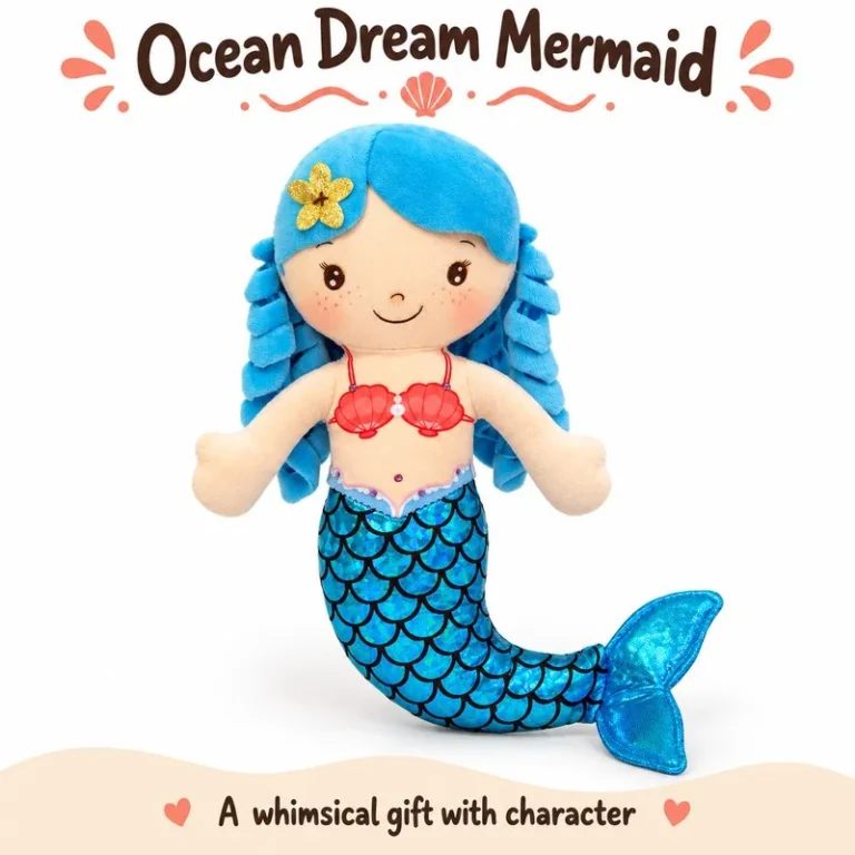 Blue Braid Mermaid Plush