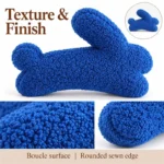 Blue Curly Texture Bunny Plush Pillow — construction and surface detail concept.