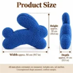 Blue Curly Texture Bunny Plush Pillow — proposed size reference; dimensions require sample confirmation.