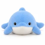 Compact Blue Dolphin Plush; AI concept reference, final sample and specifications to be confirmed.
