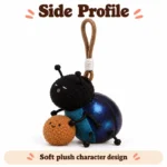 Blue Dung Beetle Plush Keychain — additional angle concept.