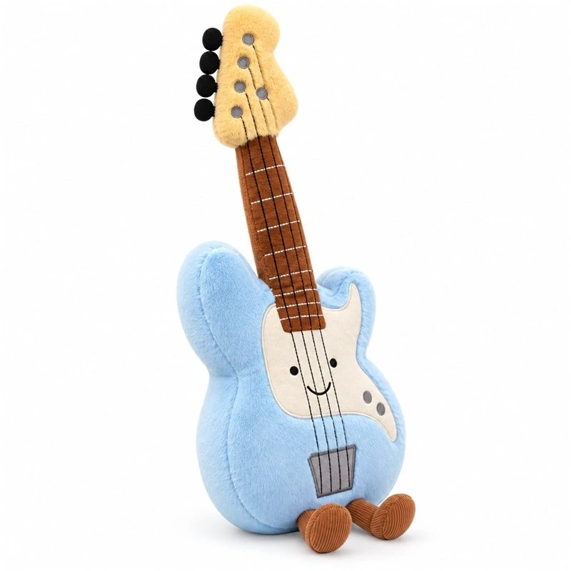 Blue Electric Bass Guitar Plush — additional angle concept.
