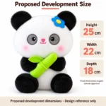 Blue Flower Bamboo Panda Soft Toy — proposed size reference; dimensions require sample confirmation.