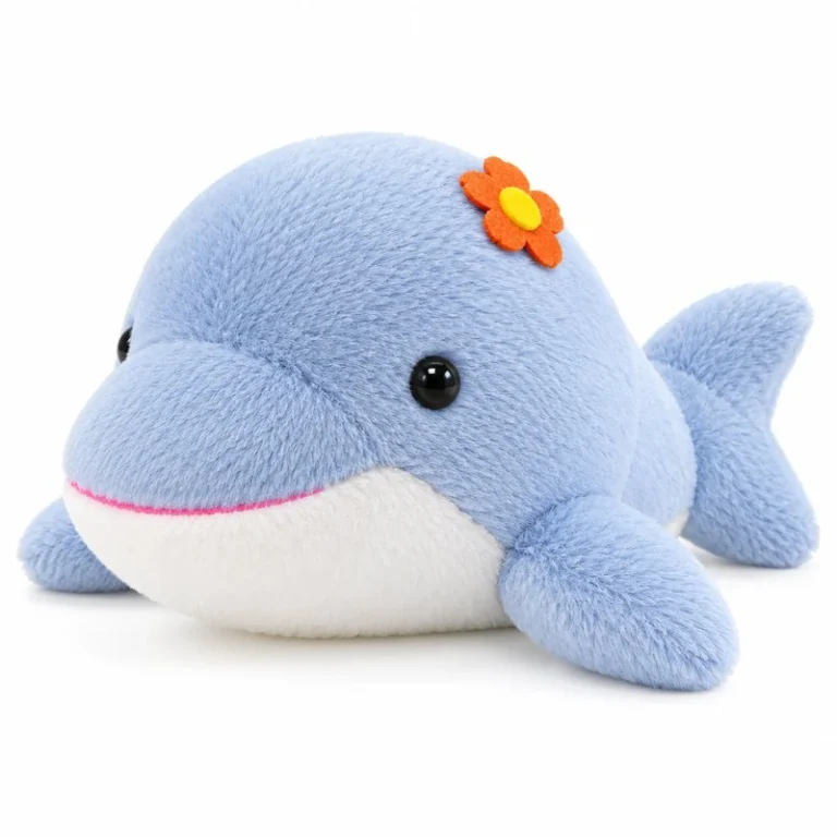 Blue Flower Dolphin Plush