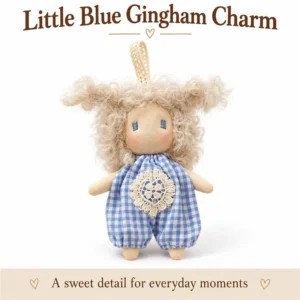 Blue Gingham Romper Doll Keychain