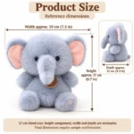 Blue Gray Elephant Plush — proposed size reference; dimensions require sample confirmation.