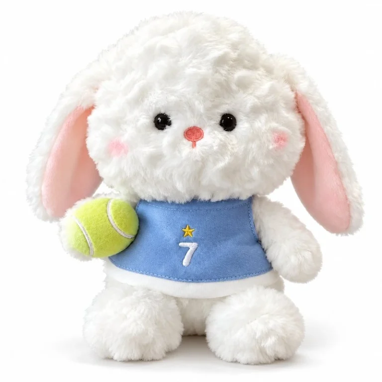 Blue Jersey Tennis Bunny Plush