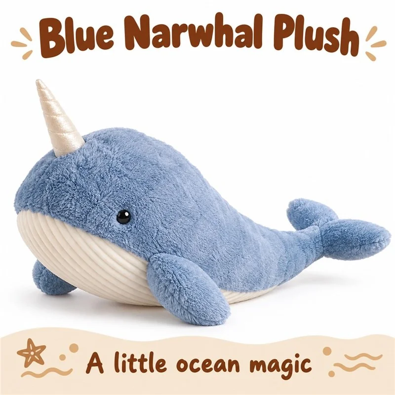 Blue Narwhal Plush