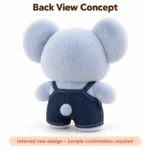 Blue Overalls Koala Plush — reverse construction concept.