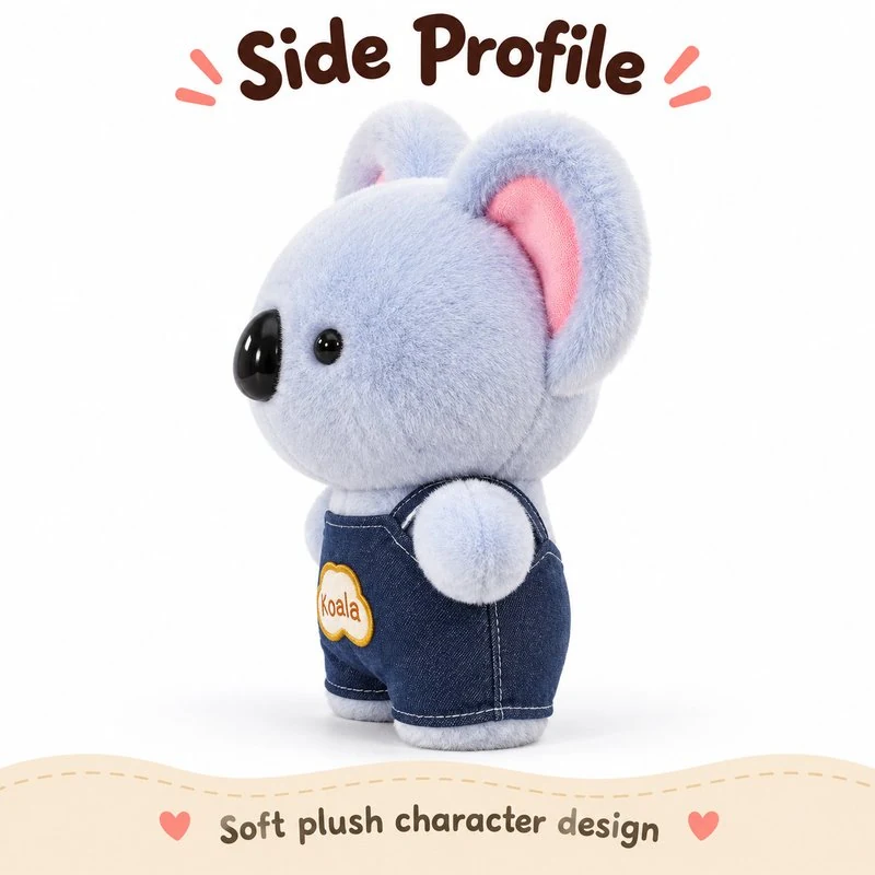 Blue Overalls Koala Plush — additional angle concept.