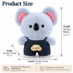 Blue Overalls Koala Plush — proposed size reference; dimensions require sample confirmation.