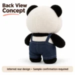 Blue Overalls Panda Soft Toy — reverse construction concept.