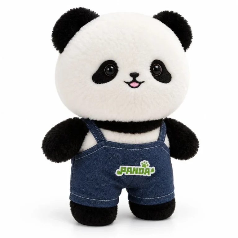 Blue Overalls Panda Soft Toy
