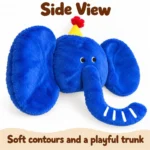 Blue Party Elephant Head Plush Pillow — additional angle concept.