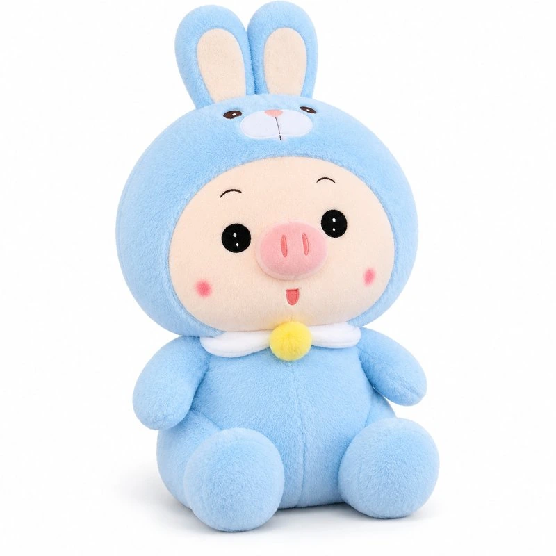 Blue Rabbit Costume Pig Plush