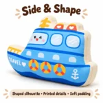 Blue Ship Plush Cushion — additional angle concept.
