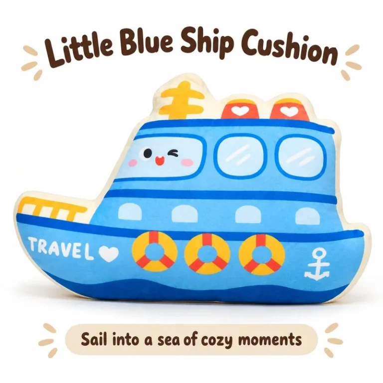 Blue Ship Plush Cushion