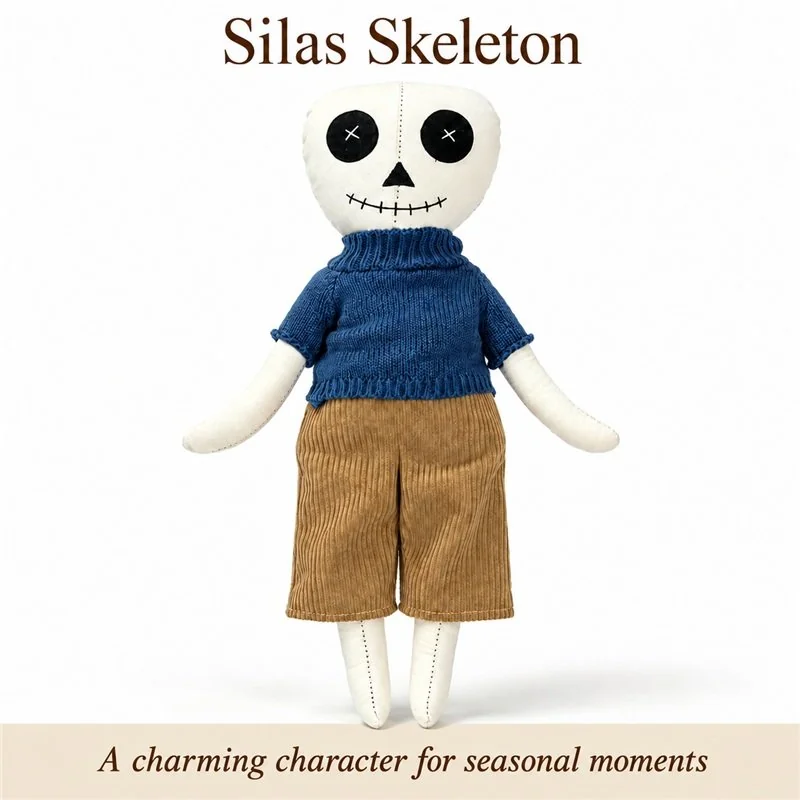 Blue Sweater Skeleton Plush Doll