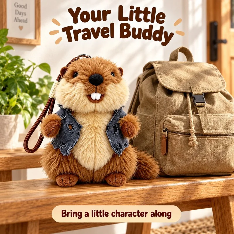 Blue Vest Marmot Plush Charm — illustrative application scene.