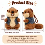 Blue Vest Marmot Plush Charm — proposed size reference; dimensions require sample confirmation.