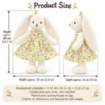 Botanical Dress Long Ear Rabbit Plush — proposed size reference; dimensions require sample confirmation.