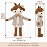 Bow Tie Boy Cloth Doll — proposed size reference; dimensions require sample confirmation.