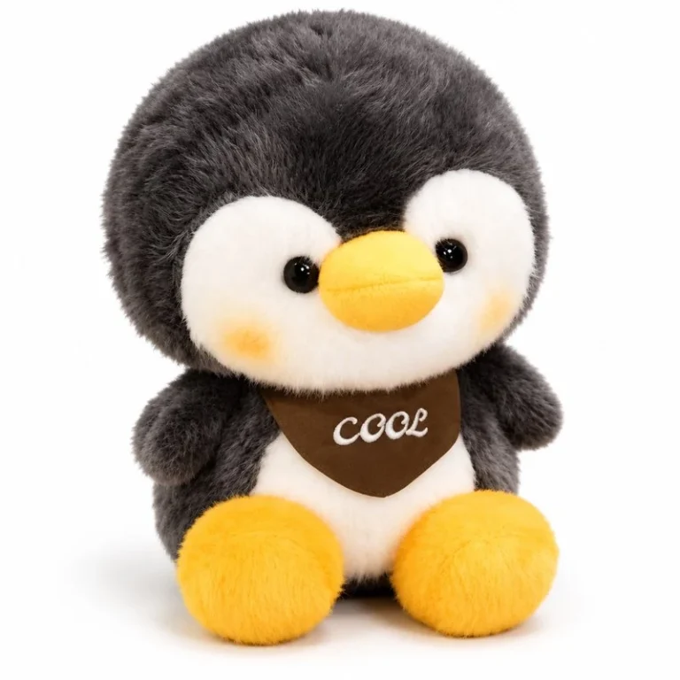 Brown Bandana Gray Penguin Plush