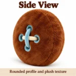 Brown Button Plush Cushion — additional angle concept.