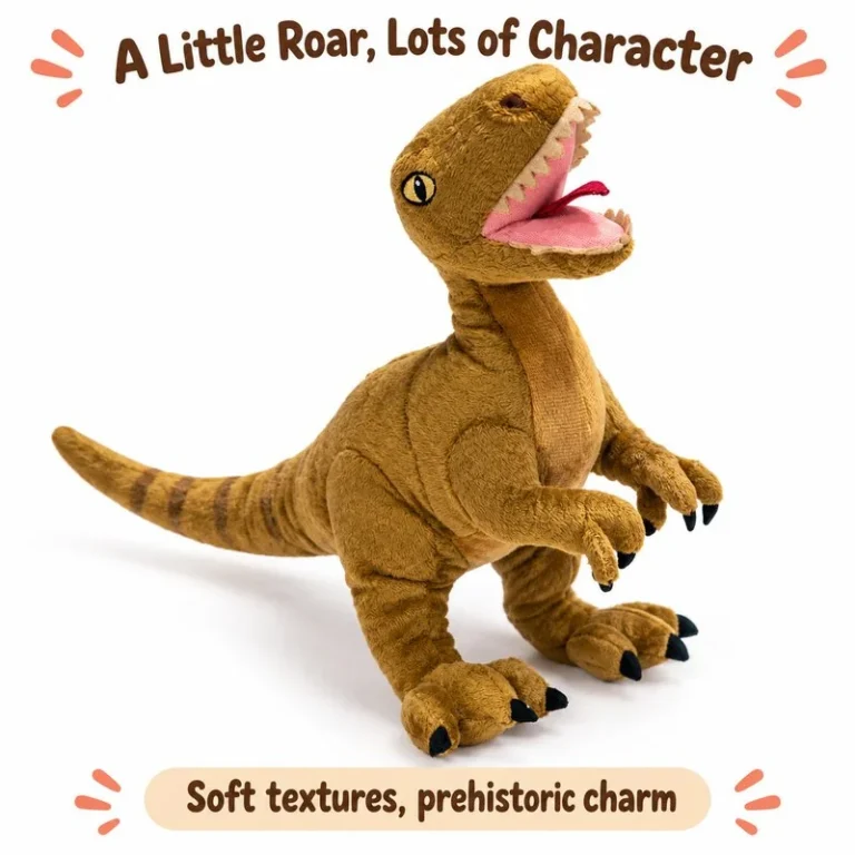 Brown Raptor Dinosaur Stuffed Animal